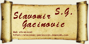 Slavomir Gaćinović vizit kartica